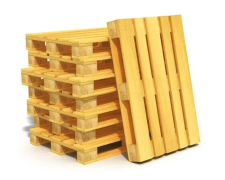 Stack of wooden shipping pallets Stock Illustration