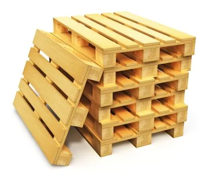 Stack of wooden shipping pallets Stock-Illustration