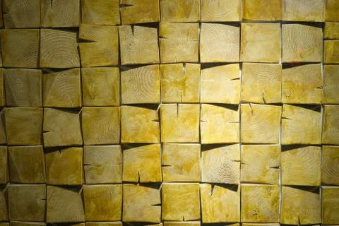 Stack of wooden squared beams for construction Stock Photos