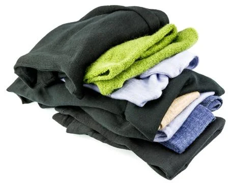 Stack of woolen clothes Stock Photos