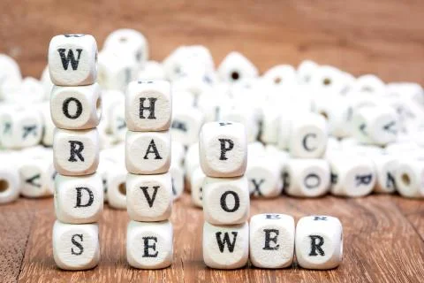 Stack of Words have power dice puzzle Stock Photos