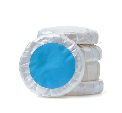Stack of wrapped round hotel soap Stack of pleated wrapped round hotel soa... Stock Photos
