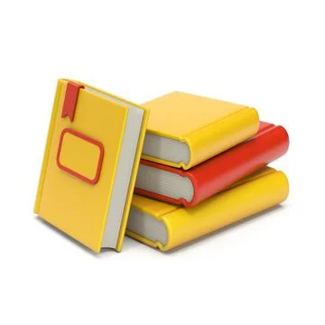 Stack of yellow books 3D Stock Illustration
