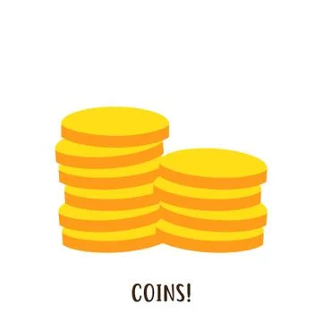 Stack of yellow coins vector design Illustrazione stock