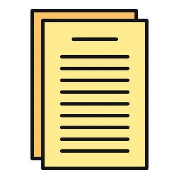 Stack of yellow documents representing data and files Stock Illustration