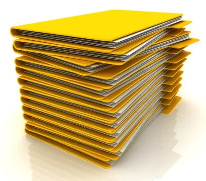 Stack of yellow folders Illustrazione stock