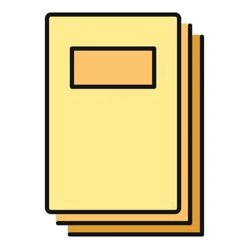Stack of yellow notebooks for school education supplies Stock Illustration