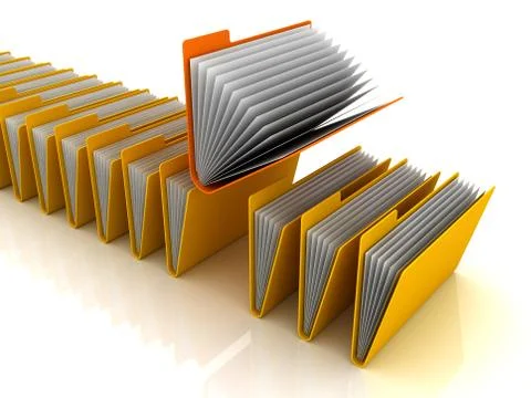 Stack of yellow open folders イラスト素材