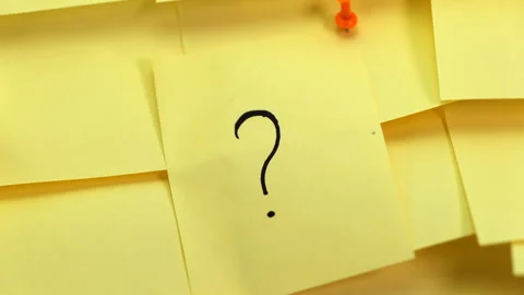 Stack of Yellow Sticky Notes with Question Marks Vidéo 249151446