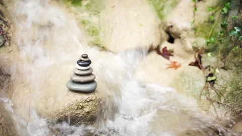 A Stack of Zen stones Stock Footage 150543266
