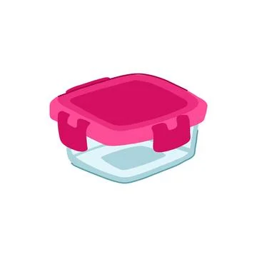 Stackable glass food storage container cartoon vector illustration Stockillustratie