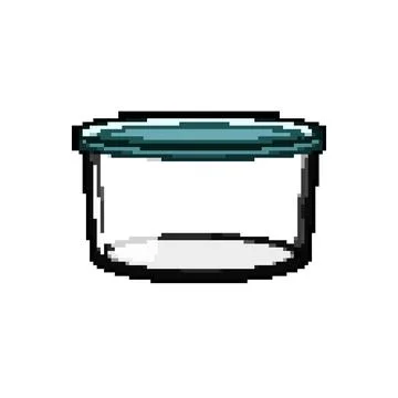 Stackable glass food storage container pixel art vector illustration Stockillustratie