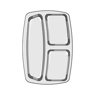 Stackable multi section meal tray cartoon vector illustration 스톡 일러스트