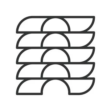 Stacked arch pattern, icon in line design. arch, stacked, pattern, geometric イラスト素材