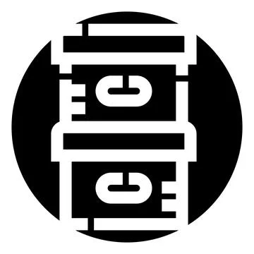 Stacked archive boxes storing important files icon Stock Illustration