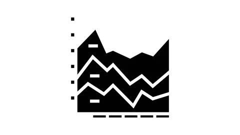 Stacked area chart glyph icon animation 動画素材 222848467