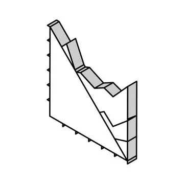 Stacked area chart isometric icon vector illustration Illustrazione stock