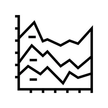 Stacked area chart line icon vector illustration イラスト素材