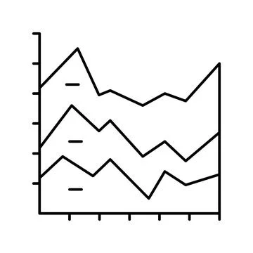Stacked area chart line icon vector illustration 库存插图