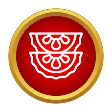 Stacked asian dumplings culinary icon in red circle Stock Illustration