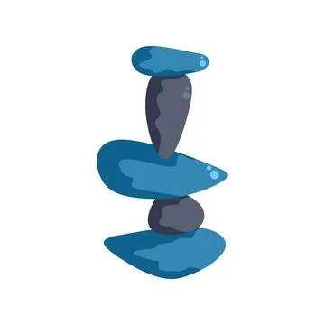 Stacked balanced pebbles creating zen harmony and stability Stock Illustration