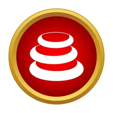 Stacked balanced stones icon representing zen and spa 스톡 일러스트