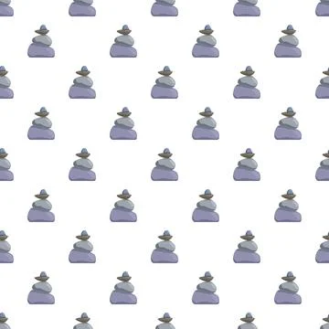 Stacked balanced zen stones pattern repeating background Stock Illustration
