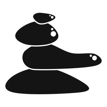 Stacked balancing stones creating a peaceful cairn icon Stock Illustration
