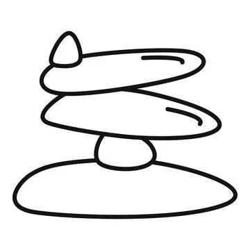 Stacked balancing stones creating a zen composition Stock Illustration