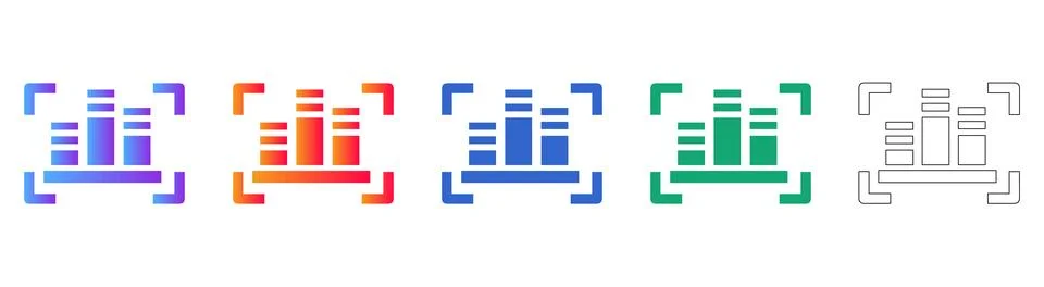 Stacked Bar Chart Data Icons Stock Illustration