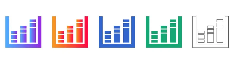 Stacked Bar Chart Data Visualization Icons Stock Illustration
