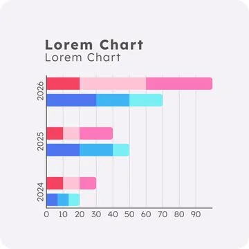 Stacked bar chart infographic chart template Stock Illustration