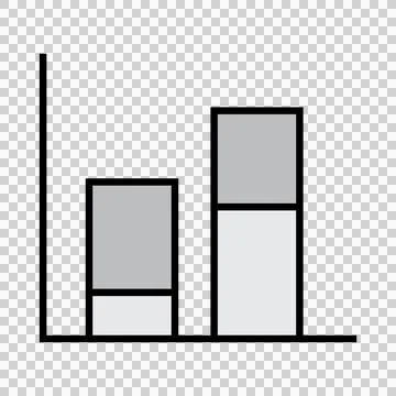 Stacked bar graph on white background Stock Photos
