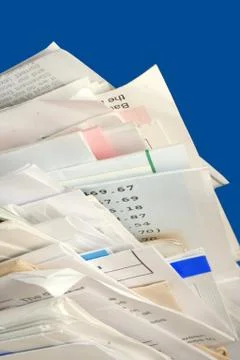 Stacked bills Stock Photos