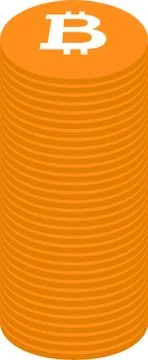 Stacked Bitcoin medals 库存插图