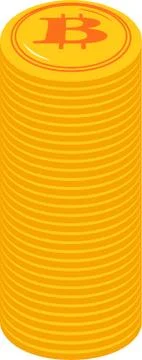 Stacked Bitcoin medals 库存插图