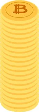 Stacked Bitcoin medals 库存插图