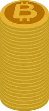 Stacked Bitcoin medals 库存插图