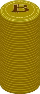 Stacked Bitcoin medals Stock Illustration