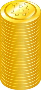 Stacked Bitcoin medals 库存插图