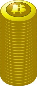 Stacked Bitcoin medals 库存插图
