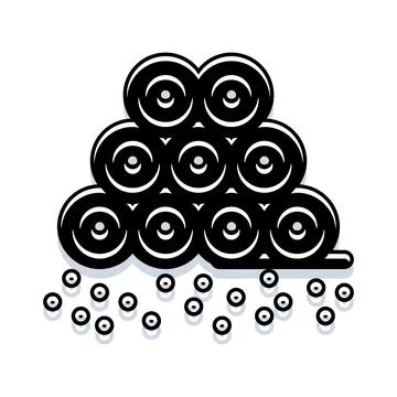 Stacked black circles creating abstract pattern and design イラスト素材