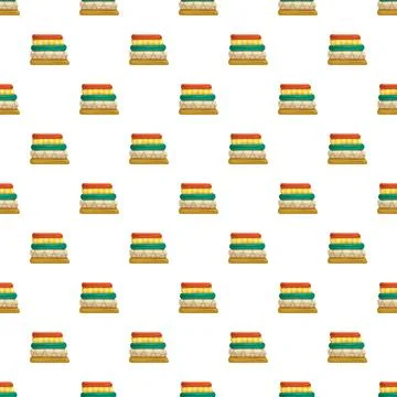 Stacked blankets pattern creating home textile design Stock Illustration