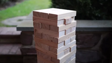 Stacked blocks game move up 스톡 동영상 96550371