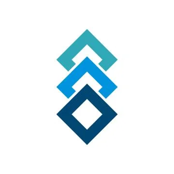 Stacked Blue Box Diamond Shape Logo Template Illustration Design EPS 10. Stock Illustration
