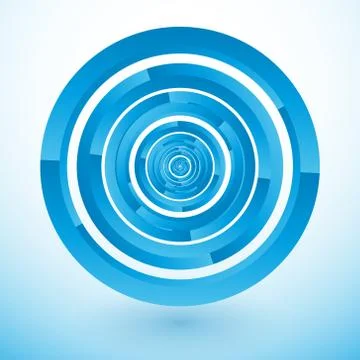 Stacked blue circles Illustrazione stock