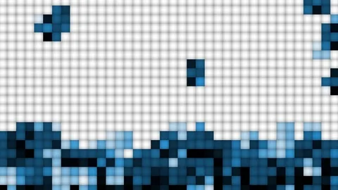 Stacked blue flickering blocks - background in tetris style - on white (FULL HD) Stock Footage 75706998