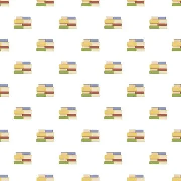 Stacked book seamless pattern creating education background Stock Illustration