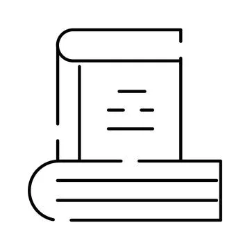 Stacked books and open scroll icon illustrating knowledge Stockillustratie
