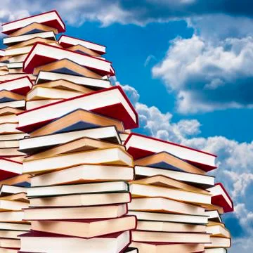 Stacked with books background Stock Photos
